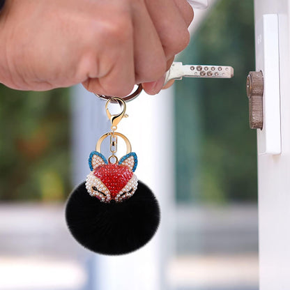 Boseen Genuine Rabbit Fur Ball Pom Pom Keychain