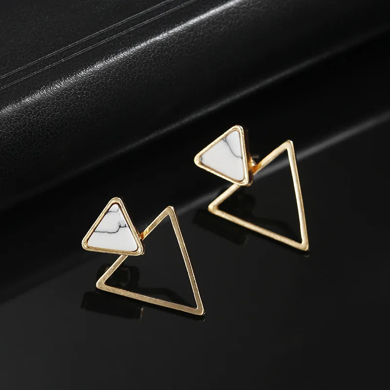 New Fashion round Dangle Korean Drop Earrings for Women Geometric round Heart Gold Color Earring 2021 Trend Wedding Jewelry