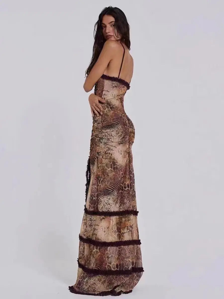 jaded london 2024 Summer Beauty Comes, Sexy Spicy Girl, Wild Hollow High slit Lace Layered Skirt, Long Dress