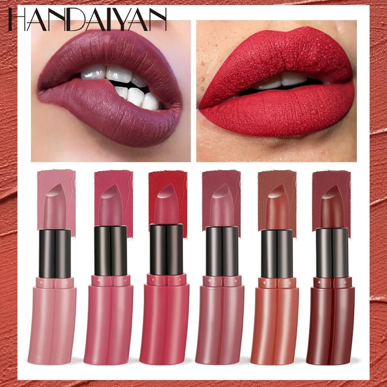 6Pcs/Set Long Lasting Lip Gloss Glazed Matte Beauty Liquid Lipstick Lip Make-Up