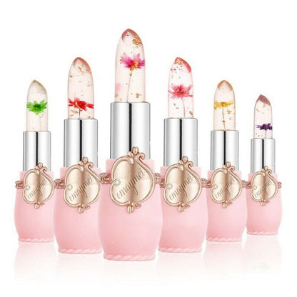 6Pcset Flower Jelly Crystal Long Lasting Lips Tint Color Change Pink Temperature