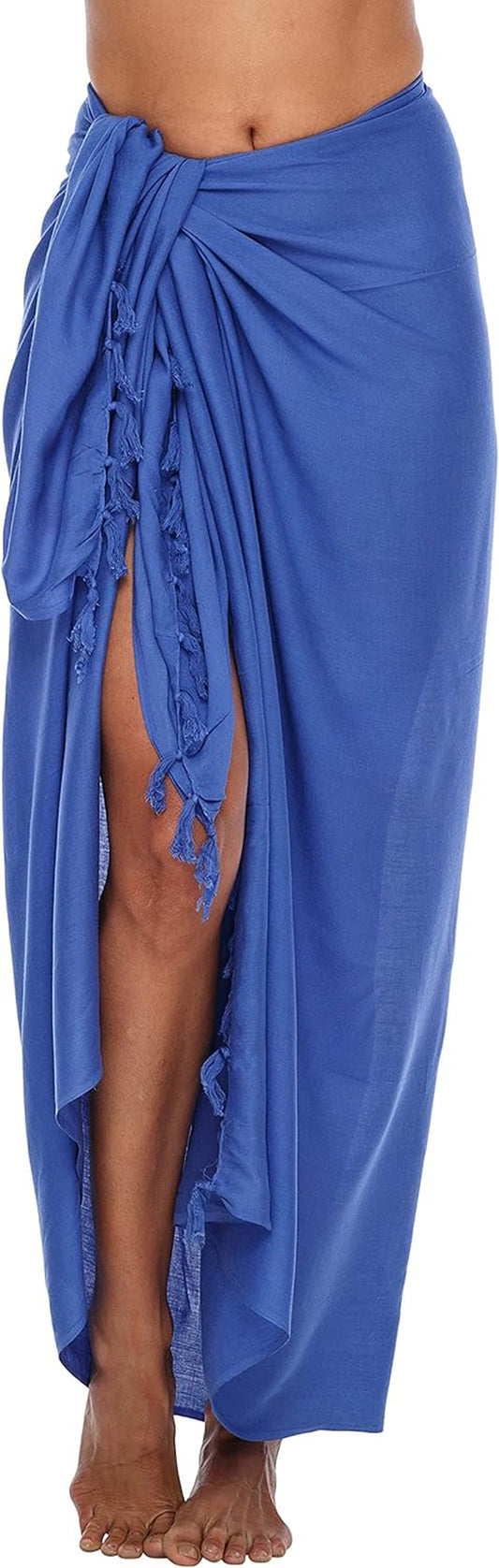 Sarong Wraps for Women Long Swimsuit Pareo Beach Wrap Skirt with Coconut Clip