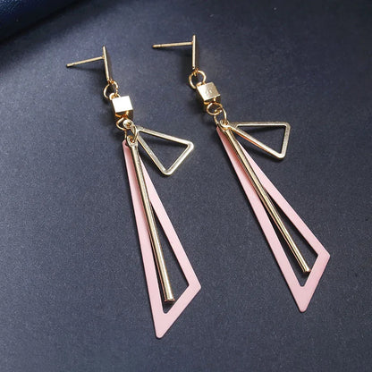 New Fashion round Dangle Korean Drop Earrings for Women Geometric round Heart Gold Color Earring 2021 Trend Wedding Jewelry