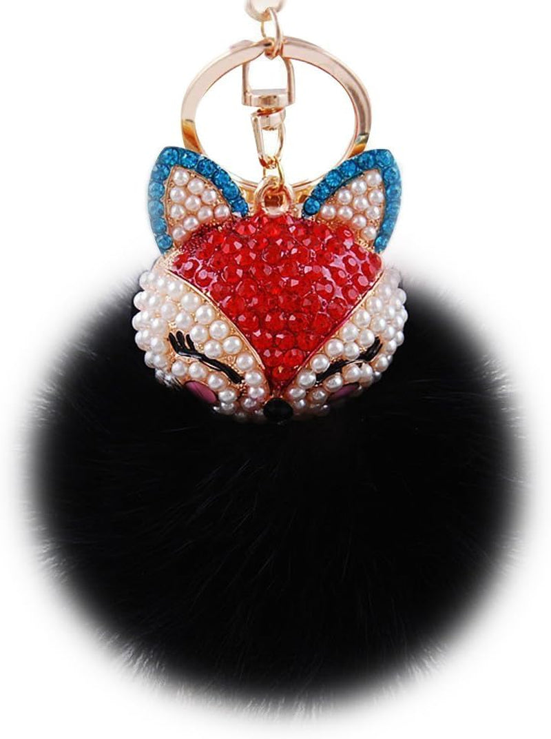 Boseen Genuine Rabbit Fur Ball Pom Pom Keychain