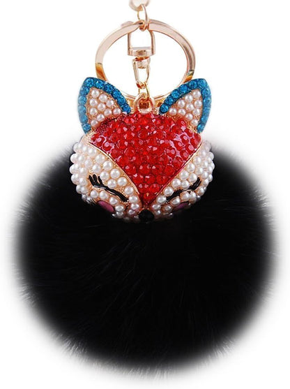 Boseen Genuine Rabbit Fur Ball Pom Pom Keychain